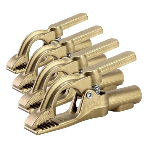 Image of QWORK Welding Bronze Ground Clamp, 1.6 Pounds and 500A, 1 piece (Pack of 4)