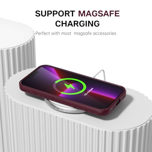 Coque silicone iPhone 13 Pro compatible Magsafe bordeaux - 7