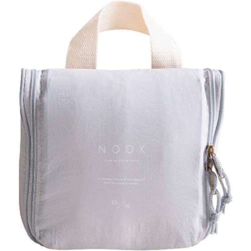 トラベルポーチ 小物 収納 コスメ ポーチ フック付 トラベルグッズ グレー