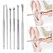 Cleang Earwax Removal Kit 12×3×3 6pcs Set Stainless Steel Earwax Picker Earwax Remover Cleaning Tool with Box