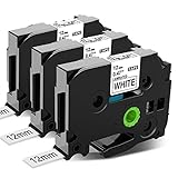 Anycolor kompatible Schriftband als Ersatz für Brother P-touch TZe-231 schwarz auf weiß Etikettenband 12mm x 8m für P-Touch H105 H107B D600VP CUBE H100LB D400VP D210 H200 PT-P300BT H110 3er-Pack