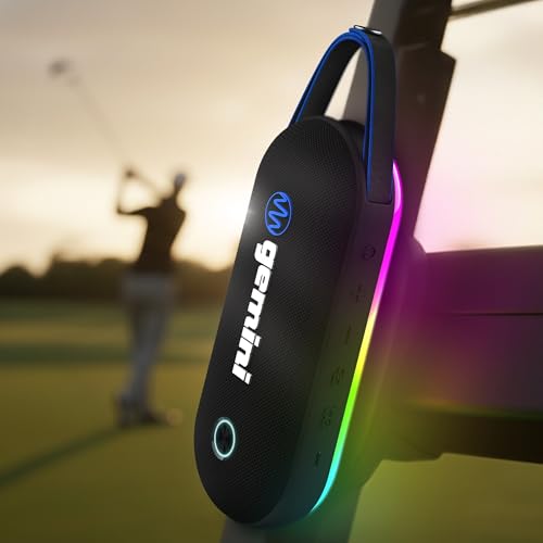Image of Gemini Magnetic Bluetooth Golf Cart Speaker, Waterproof (BeatGrip Pro) | Magnetic golf cart speaker, waterproof - 8 hr battery, USB-C - 8 LED modes, mic - multi-link to 50