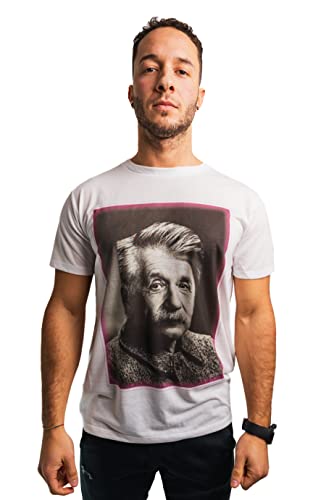 T-shirt Einstein Circle unisexe en jersey blanc XL avec quatre autocollants