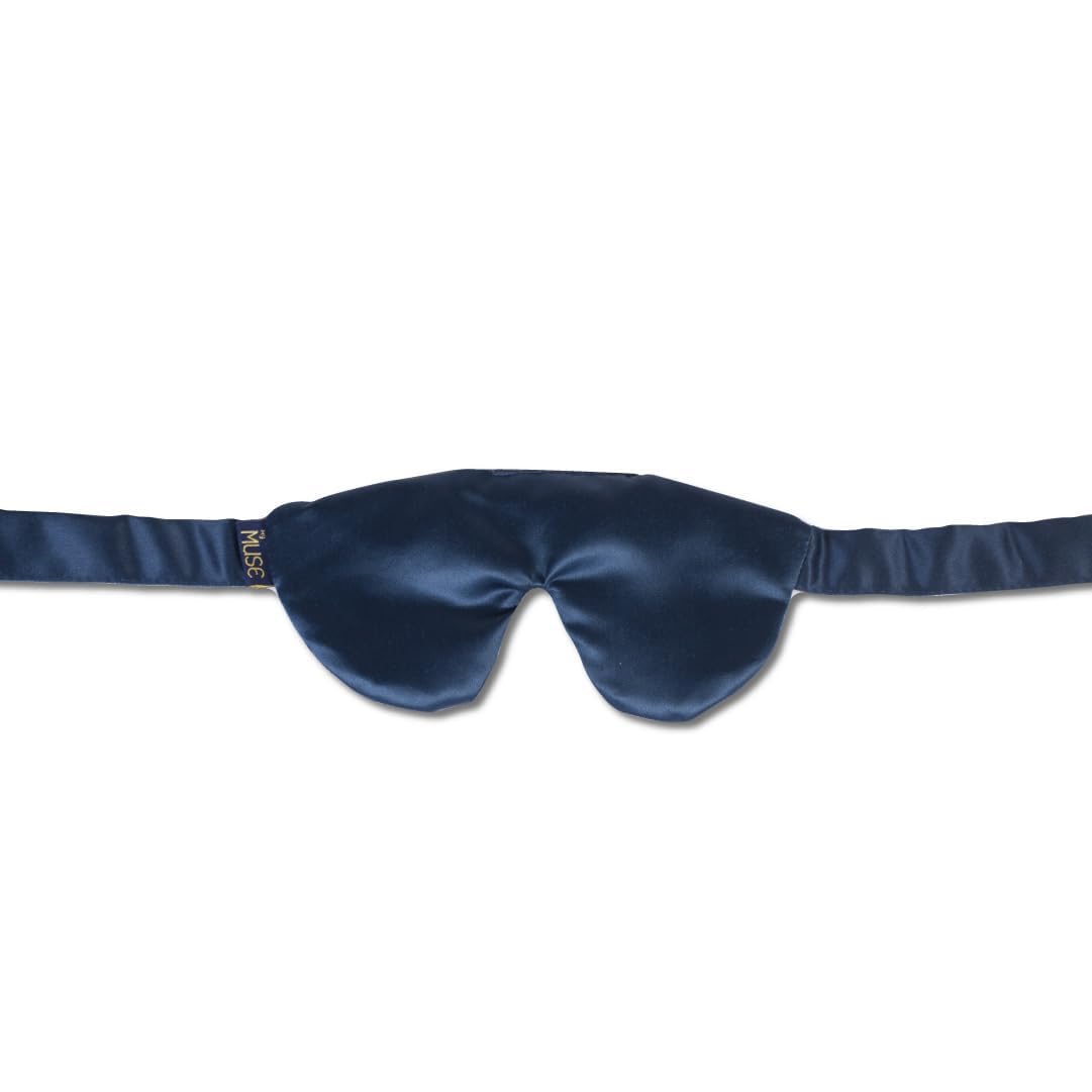 MyMuse Sleeping Eye Mask For Men & Women | Ultra Smooth & Adjustable Blind Fold Suitable For All Family Members | Sleeping, Travelling, Relaxation | Perfect For Gifting (Navy Blue)-image-2