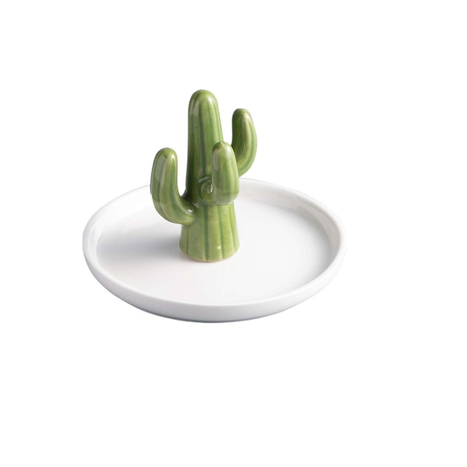 RRYPBOVG Ceramic Jewelry Dish Cactus Ring Holder Dish For Jewelry, Ceramic Succulent Jewellery Tray Organizer Display For Home Decor And Birthday Wedding