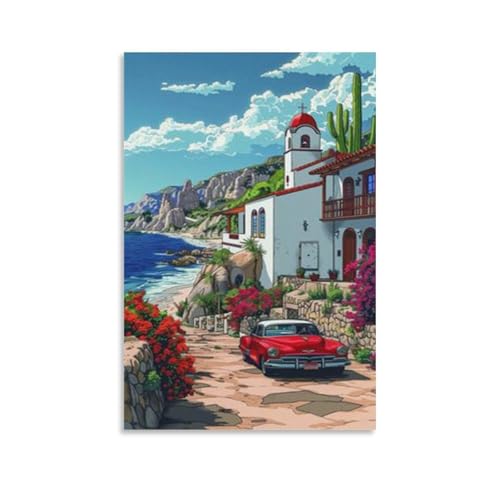 鈴木英人のポスター5 ホーム装飾 アートパネル 壁アート 現代壁掛け 絵画 版画 芸術作品 インテリア12x18inch(30x45cm)