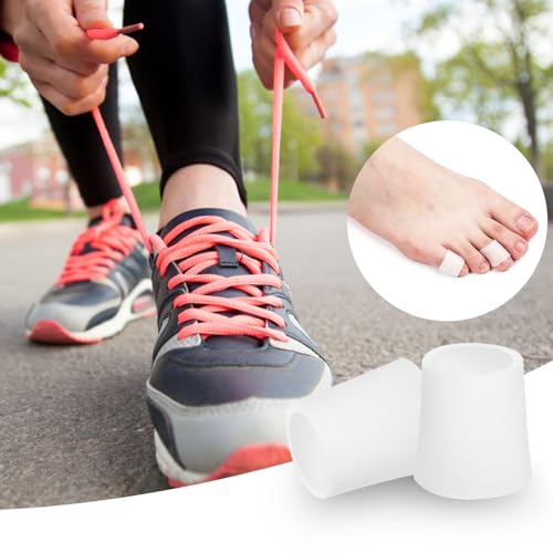 Image of 20 Pcs Silicone Toe Sleeves Protectors Toe Protection Gel Corn Pads Toe Tube Cushions Soft Toe Covers for Women Men Pain Relief Calluses Blisters Bunion Hammertoe Relieve Pain