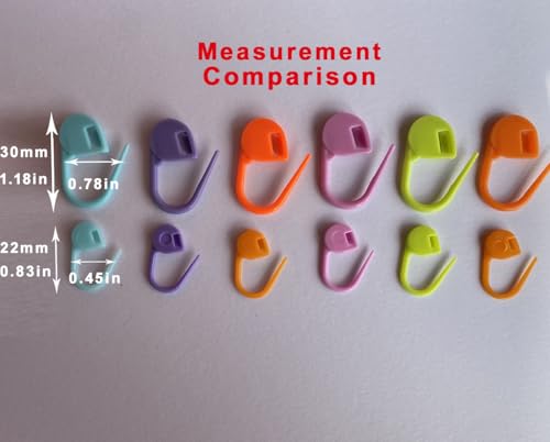 Image of 130Pcs Standard & Large Jumbo Locking Stitch Markers for Crocheting Knitting,Plastic Safety Pin Yarn Crochet Hooks Stitch Marker,Crochet Markers Clips Row Stitch Counter 2 Sizes (Assorted Color)