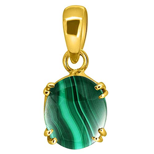Pendentif plaqué or malachite naturel résistant pour sublimer le style des peaux sensibles