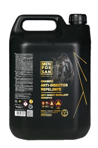 MENFORSAN Champú Anti-Insectos Repelente para Caballos, 5L | con Margosa, geraniol y lavandino | Bio, 100% Natural | Eficiente contra Moscas y Tabanos