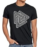 style3 triangolo di escher t-shirt da uomo sheldon, dimensione:l;colore:nero