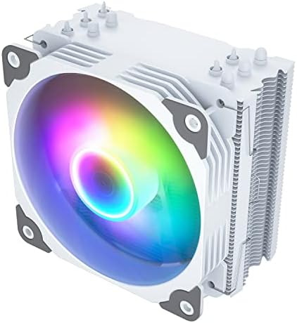 Vetroo V5 White CPU Air Cooler w/ 5 Heat Pipes 120mm PWM Processor 150W TDP Cooler for Intel LGA 1700/1200/115X AMD AM5/AM4 w/Addressable RGB Lighting Sync