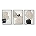 Framed Black and White Abstract Wall Art for Living Room, Large 3 Piece Neutral Minimalist Canvas Artworks, Modern Painting Prints for Dining Room Hallway Home Office Wall Decor, 24x36 In