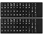 CaseBuy 2PCS English Keyboard Stickers for UK-English, White Font on Black Background, Matte British Keyboard Alphabet Sticker for Laptop Desktop Computer