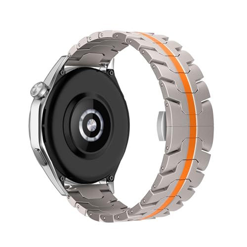 [PLYYQZM] Hua wei �ɍ��� Watch GT2 2e 3 4 5 GT5 Pro 6mm�p22mm�X�e�����X�X�`�[���u���X���b�g�ɓK�p(HDK-Titanium Orange,For GT4 46MM)