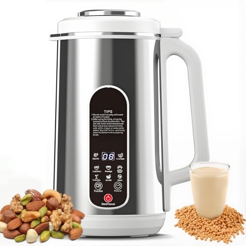 Máquina Para Hacer Leche de Nueces de 1200 Ml, Máquina Para Hacer Leche a Base de Plantas Multifuncional 8 en 1, Máquina Automática Para Hacer Leche de Soja Para Leche Casera de Almendras, Avena