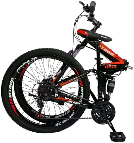 bicicleta dobravel mountain bike aro 26 suspensão duplo freio a d...