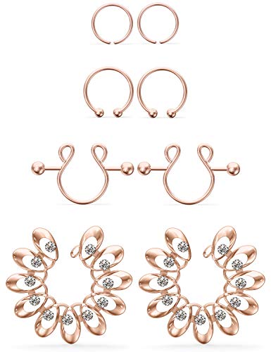 Jenxnjsjo Fake Nipple Rings Fake Nipple Piercing Fake Nipple Ring Nipple Jewelry Non Piercing Fake Nipple Piercings Fake Nipples Nipple Rings Non Piercing Faux Nipple Ring Clip On Nipple Rings Women