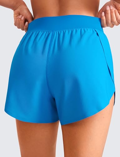 Image of CRZ YOGA Mid Waisted Split Running Shorts 4 inch | Mesh Liner, Quick Dry, Lightweight, for Women