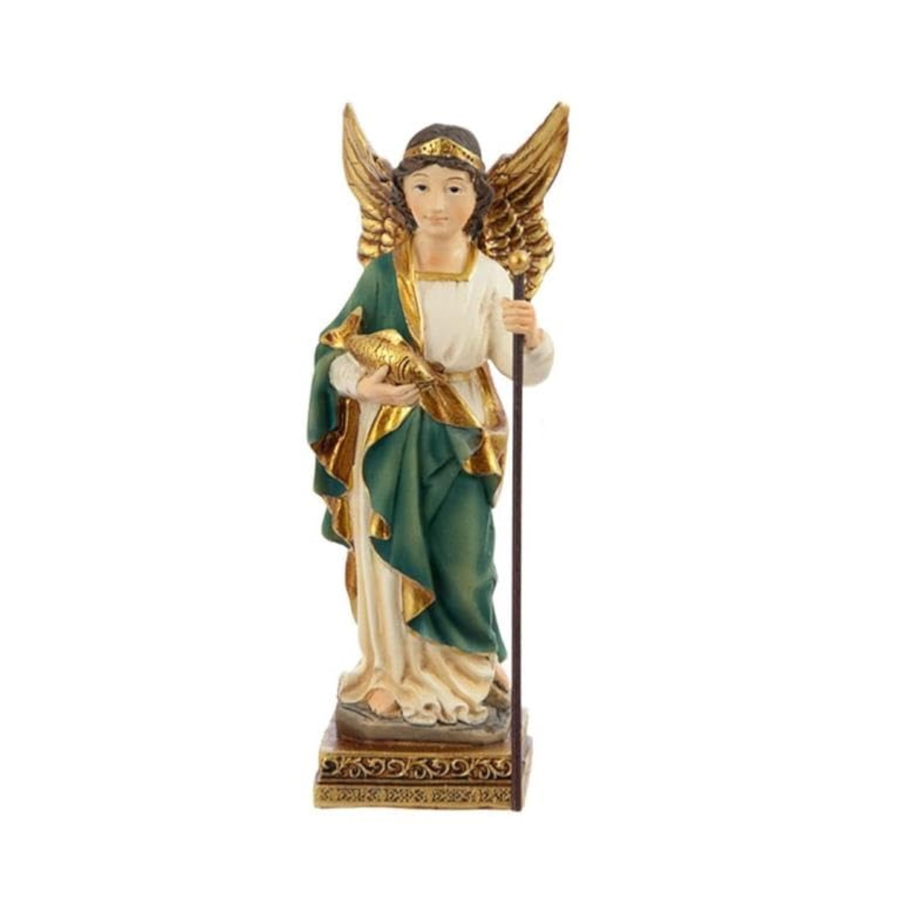 DRW Figura Arcángel de 11 cm Resina en Caja PVC con la Historia (San Rafael)