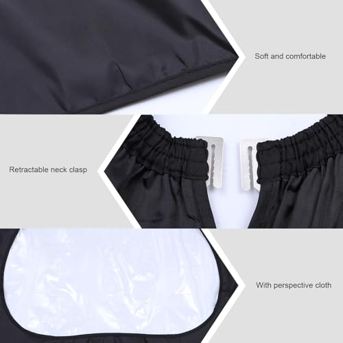 2 capes para corte de cabello con ventana, negro miniatura 4