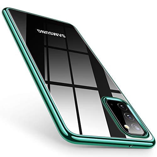 TORRAS Crystal Clear Designed for Samsung Galaxy Note 20 Case/Galaxy Note 20 5G Case 6.7 Inch, Ultra-Thin Slim Fit Soft Silicone TPU Cover Case Compatible with Samsung Galaxy Note 20 5G (2020), Green