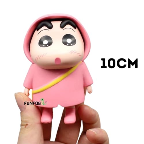 Image of FUNFOB Shinchan Action Figure | Shin chan Figurine Cartoon Figures Toys for Boys & Girls PVC Multicolour (Shinchan Rain Pink)