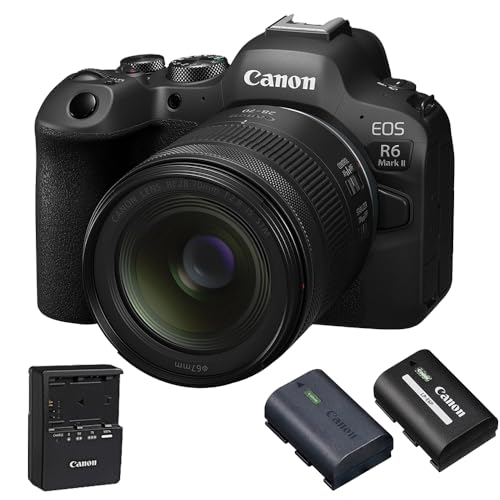 Canon EOS R6 Mark II Mirrorless Camera | Body Only Bundled with RF 28-70mm f/2.8 is STM Lens + LP-E6P Lithium-Ion Battery