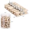 100Pcs Push Pin with Wooden Clips Tacks for Cork Board Artwork for Bulletin Board Crafts Arts Projects Photo Supplies(Wood Color) #1