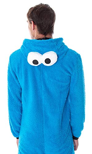Sesame Street Adult Unisex Cookie Monster Costume Sherpa One-Piece Union Suit Pajama Onesie For Men And Women (Large/Xl) #TOP2