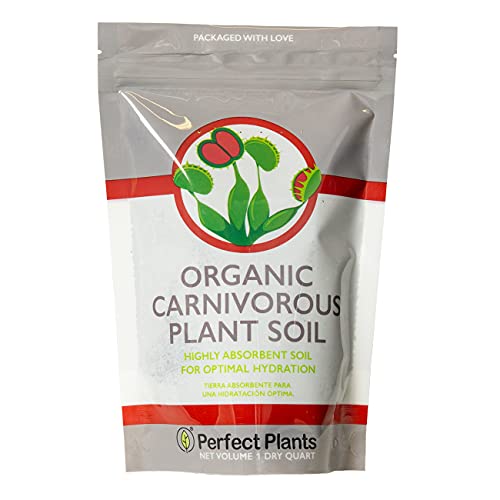 Perfect Plants Carnivorous Plant Soil | Organic Premium Mix | Use with Venus Fly Traps, Pitcher Plants, or Other Carnivorous Plants (1 qt.)