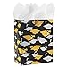 Hallmark Graduation Medium Gift Bag with Tissue Paper (Metallic Mortarboards)
