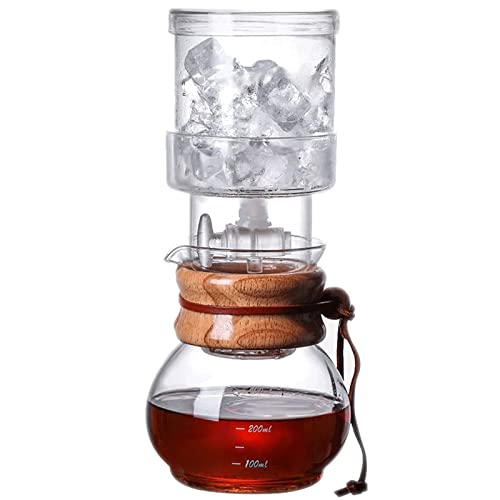 GUOQDAMI Caffettiera creativa a freddo, caffettiera con gocciolatore regolabile, caffettiera a sifone in vetro borosilicato per l'home office Caffettiera Pour Over