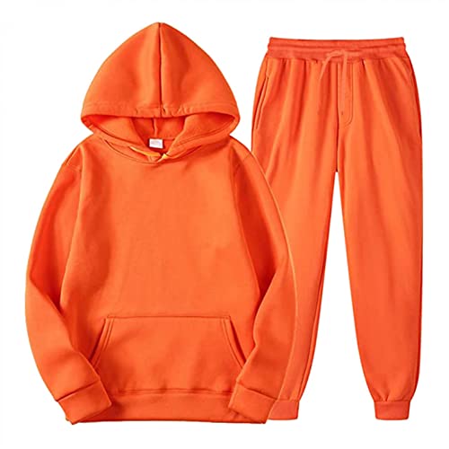 Men's Sweatsuits Men Autumn Winter Suit Casual Solid Color Hoodies And Pants Jogging Suit Mens Track Suit #TOP28