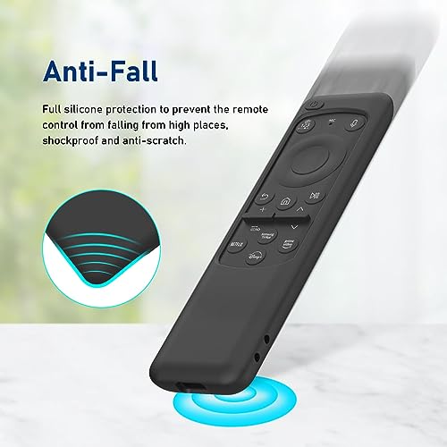 Image of Silicone TV Remote Cover Compatible with Samsung Smart TV Remote 2023 BN59-01432G BN59-01432A (Samsung Smart TV 2023 Model Solar Remote Cover - Style 8, Black - Style 8)