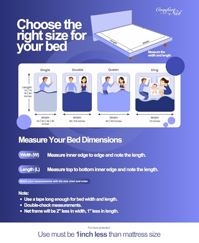 Image of Comfort Mosquito Net | Foldable Poly-Cotton Mosquito Net with Metal Frame | King Bed Size 6 x 6 ft (Cream)