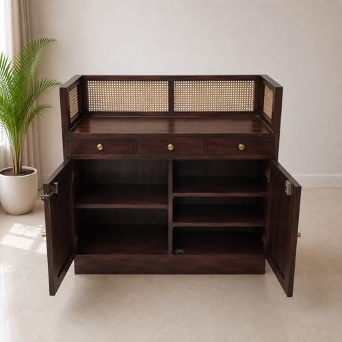 Image of The Attic Mehfil Bar Cabinet, Walnut Finish