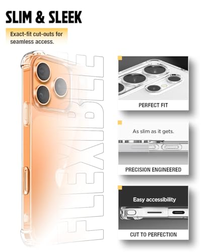 Image of WOW IMAGINE Clear Back Cover Case for iPhone 17 Pro | Shockproof Soft TPU Case | Cushioned Edges for Ultimate Protection Back Cover Case - Transparent