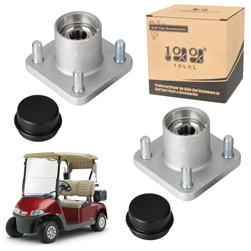 10L0L Golf Cart Wheel Hub Assembly for EZGO RXV 2008-up Gas & Electric, with Bearing & Cap, OEM# 609603 19862G1 602340 602341 12091G2, Set of 2