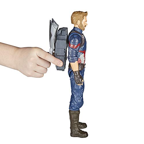 Avengers Boneco Capitão América e Acessório Vingadores Guerra Infinita Vermelho/Branco/Azul