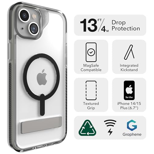 Image of ZAGG Santa Cruz Snap iPhone 15 Plus / 14 Plus Case - MagSafe Phone Case, Drop Protection (13ft /4m), Durable Graphene, Anti-Yellowing, and Scratch-Resistant Phone Case, Purple
