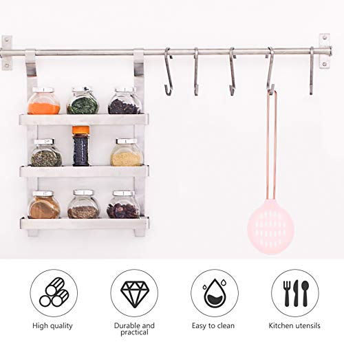 Hemoton Colher de nylon com alça de aço inoxidável, resistente ao calor, antiaderente, cozinha, serv