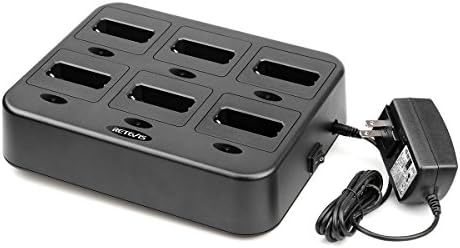 Retevis RT22 Six-Way Charger Multi Unit Charger Compatible with Retevis RT22 RT22S RB19 RB19P Walkie Talkie (1 Pack)