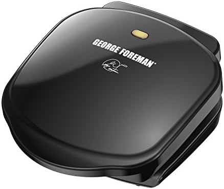 George Foreman GR10B 2-Serving Classic Plate Electric Indoor Grill and Panini Press, Black