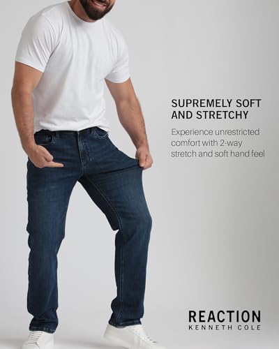 Kenneth Cole REACTION Athletic Fit Jeans for Men - Soft and Flexible Stretch Jeans - Men's Jeans Roomier Fit3