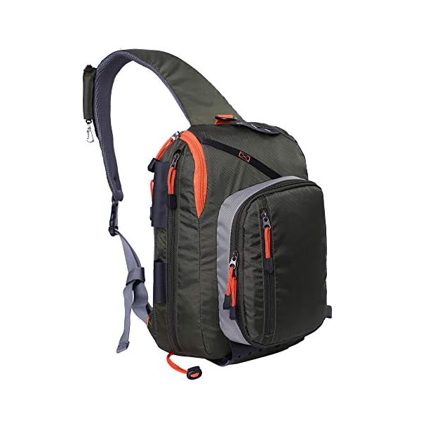 Kylebooker-Fly-Fishing-Sling-Pack-Fishing-Tackle-Storage-Shoulder-Bag Kylebooker Fly Fishing Sling Pack Fishing Tackle Storage Shoulder Bag