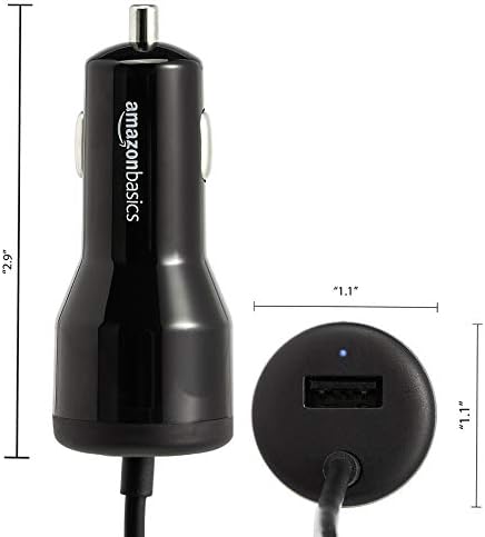 Amazon Basics USB-C (18W) with Power Delivery and USB-A (12W) Car Charger with Cable