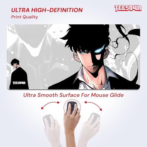 Image of Solo Leveling Sung Jin-woo Anime Mouse Pad for Laptop Desktop PC Gaming Desk Mat Rubber Base Desk Pad