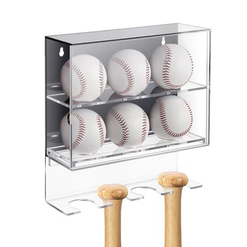 Boîte en acrylique à deux niveaux pour balles autographiées de baseball