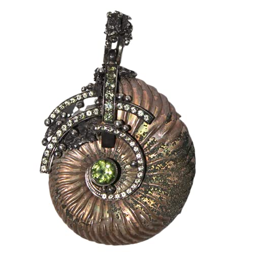 Ammonite chrysolite pendant